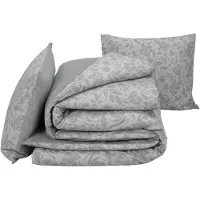 De Witte Lietaer Dekbedovertrek Lea Natural grey Flanel-240 x 200 / 220 cm | Lits-Jumeaux