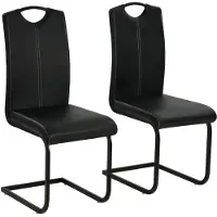 vidaXL Eetkamerstoelen 43x55x100 cm kunstleer zwart 2 st online kopen