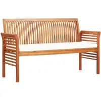 Natur24 Tuinbank voor 3 personen met kussens, 150 cm, massief acaciahout
