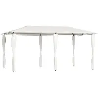 vidaXL Prieel met paalhoezen 160 g/m² 2,98x5,3x2,59 m crèmekleurig