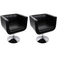 vidaXL Barstoelen 2 st kunstleer zwart
