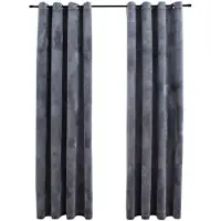 vidaXL Gordijn verduisterend met ringen 2 st 140x245 cm fluweel zwart