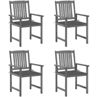 vidaXL Tuinstoelen 4 st met kussens massief acaciahout grijs