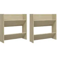 vidaXL Wandschoenenkasten 2 st 60x18x60 cm spaanplaat sonoma eiken