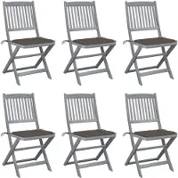 vidaXL Tuinstoelen 6 st inklapbaar met kussens massief acaciahout