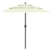 vidaXL Parasol 3-laags met aluminium paal 2,5 m zandkleurig