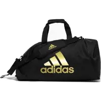 Adidas Training Sporttas Polyester 2 in 1 Zwart/Goud Medium