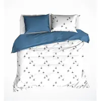 De Witte Lietaer Dekbedovertrek Hiroshi Blue Horizon Percal-260 x 200 / 220 / 240 cm | Extra Breed