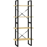 vidaXL Boekenkast met 4 schappen 60x30x140 cm massief grenenhout