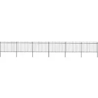 vidaXL Clôture de Jardin avec Dessus en Lance Panneaux de Clôture Décorative Barrière de Jardin Patio Ferme Extérieur Acier 10,2x1,2 m