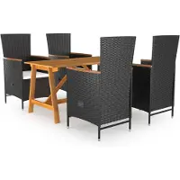 vidaXL 5-delige Tuinset zwart