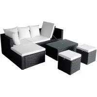 vidaXL Loungeset poly rattan zwart 12-delig online kopen
