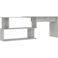 vidaXL Hoekbureau 200x50x76 cm bewerkt hout betongrijs