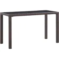vidaXL Tuintafel 123x60x74 cm poly rattan bruin