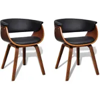 vidaXL Eetkamerstoelen met houten frame kunstleer 2 st online kopen