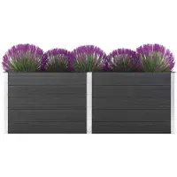 vidaXL Plantenbak verhoogd 250x100x91 cm HKC grijs