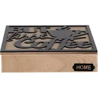 Clayre & Eef Opbergdoosje 24x24x5 cm Bruin Hout Vierkant Opbergkist Bruin Opbergkist