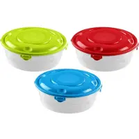 Hega hogar 12x Voedsel plastic bewaarbakje 1,2 liter transparant - Vershoudbakjes