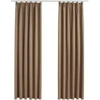 vidaXL Gordijnen verduisterend met haken 2 st 140x175 cm taupe