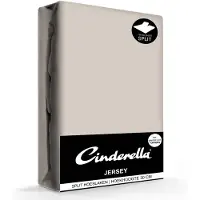 Cinderella single-split topper jersey 180 x 200 / 210cm (30)taupe (tot 15cm)
