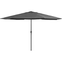 vidaXL Parasol met metalen paal 390 cm antracietkleurig