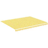 vidaXL Vervangingsdoek voor luifel 450x350 cm polyester geel en wit