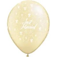 Folat Ballonnen Just Married 28 Cm Latex Goud/wit 50 Stuks