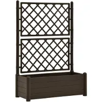 vidaXL Plantenbak met latwerk 100x43x142 cm PP mokka