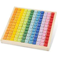 Woet Houten Spel Rekentafels Leren - Tafel 1 t/m 12 - Rekenbord om vermenigvuldigen te oefenen - Speelgoed Rekenspel - Rekenen Leren - Vanaf 3 Jaar