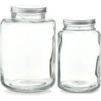 Zeller 2x Glazen voorraadpotten/bewaarpotten 4900 ml en 7000 ml - Voorraadpot