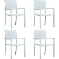 vidaXL Tuinstoel 4 st rattan-look kunststof wit