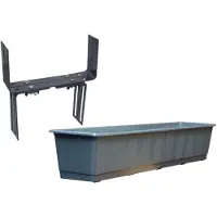 Geli Kunststof plantenbak antraciet grijs rechthoekig 80 cm met 2 verstelbare balkon/muurbeugels - Plantenbakken