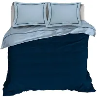 De Witte Lietaer Dekbedovertrek Bumblebee Ice Blue Marine Ink Percal-140 x 200 / 220 cm | 1-Persoons