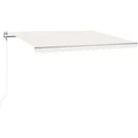 vidaXL Luifel automatisch met LED en windsensor 450x300 cm crèmekleur