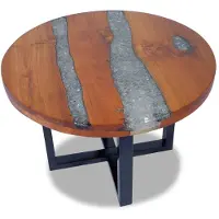 vidaXL Salontafel massief teakhout hars 60 cm