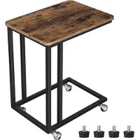Bobbel Home Parya Home - Bijzettafel - Met Wieltjes - Vintage - Bruin/Zwart