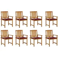 vidaXL Tuinstoelen 8 st met kussens massief acaciahout