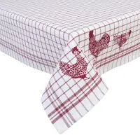 Clayre & Eef tafelkleed 150x150 cm - wit, rood - katoen, 100% katoen