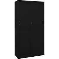 vidaXL Kantoorkast met schuifdeuren 90x40x180 cm staal zwart