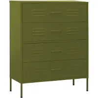 vidaXL Ladekast 80x35x101,5 cm staal olijfgroen