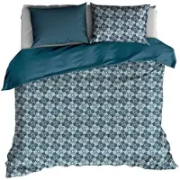 De Witte Lietaer Dekbedovertrek Escher Legion Blue Satijn-140 x 200 / 220 cm | 1-Persoons