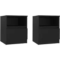vidaXL Nachtkastjes 2 st 40x40x50 cm bewerkt hout zwart