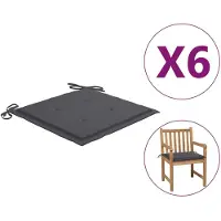 vidaXL Tuinstoelkussens 6 st 50x50x4 cm oxford stof antracietkleurig