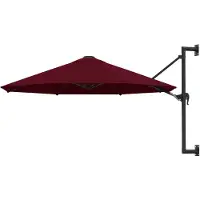 vidaXL Wandparasol met metalen paal 300 cm bordeauxrood