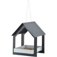 Best for birds Vogelvoederhuisje - hangend - antraciet - 23 cm - Vogelvoederhuisjes