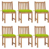 vidaXL Tuinstoelen 6 st met kussens massief teakhout