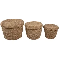 Clayre & Eef Bruine Mand (3) Ø 37*27 / Ø 28*24 / Ø 24*20 Cm 64852