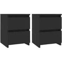 vidaXL Nachtkastjes 2 st 30x30x40 cm bewerkt hout zwart