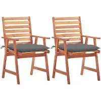 vidaXL Tuinstoelen 2 st met kussens massief acaciahout