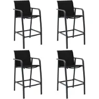 vidaXL Tuinbarstoelen 4 st textileen zwart